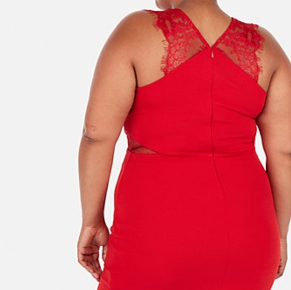 Lace Trim Cut-Out Sheath Dress - Picture 4 of 4